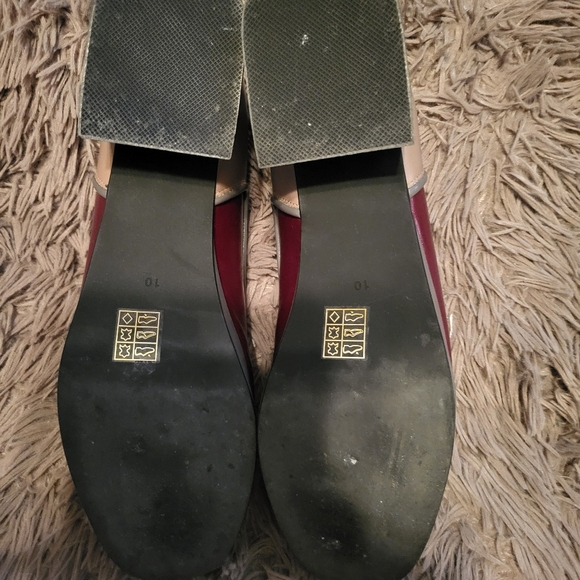 Jeffrey Campbell School Platform Leather Lace Up Oxfords Tan Burgundy Size 10 - Picture 6 of 6